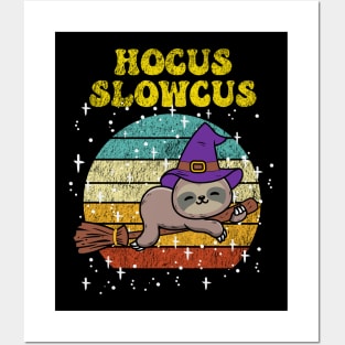 Hocus slowcus sloth shirt sloth lover funny scary halloween costume retro Posters and Art